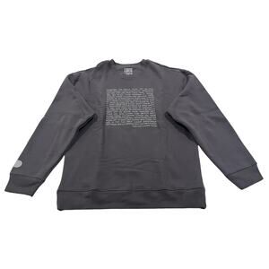 LUNYA LAHGO Mens Small Grey Inverted Question Graphic Crewneck Sweatshirt Cotton